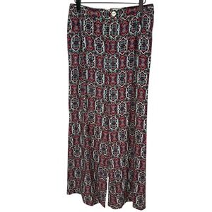 Elevenses Anthropology Women's Wide Leg Palazzo Pants Bohemian Print Size 6